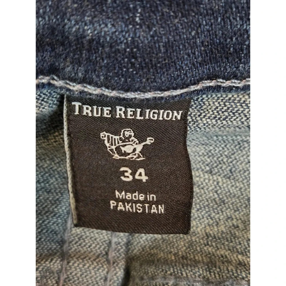 True Religion Jeans Men's 36x34 Rocco Relaxed Skinny Stretch No Flap Whiskers‎
